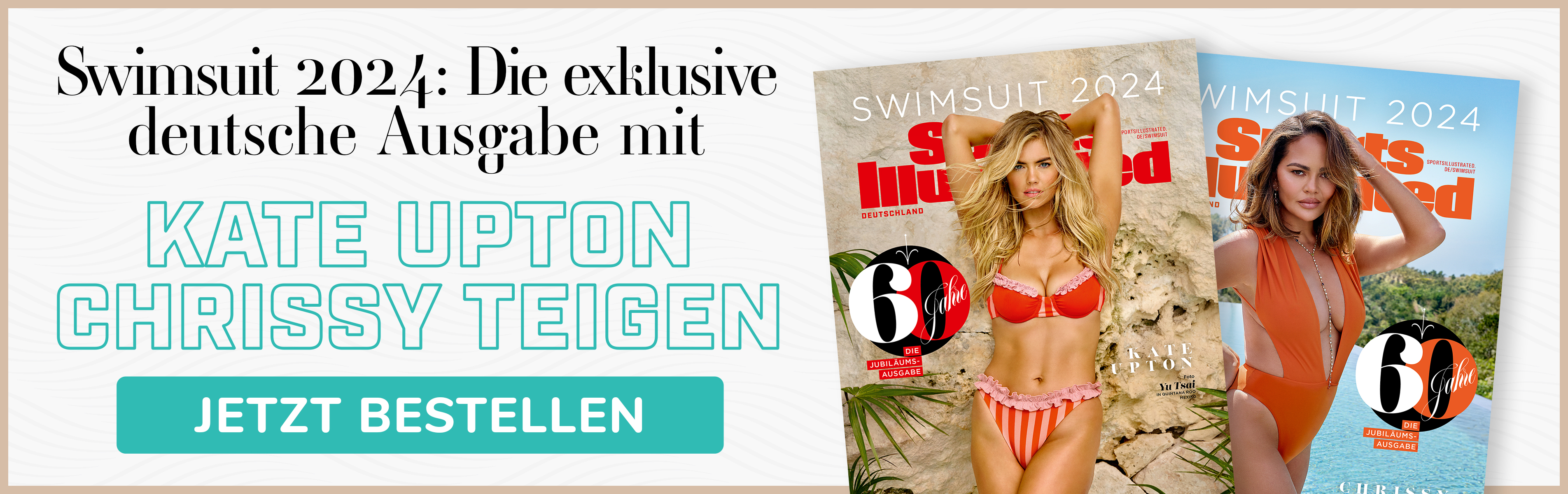 60 Jahre Swimsuit-Edition: legendäre Bikini-Ausgabe von SPORTS ILLUSTRATED mit Covermodel Kate Upton und Chrissy Teigen.