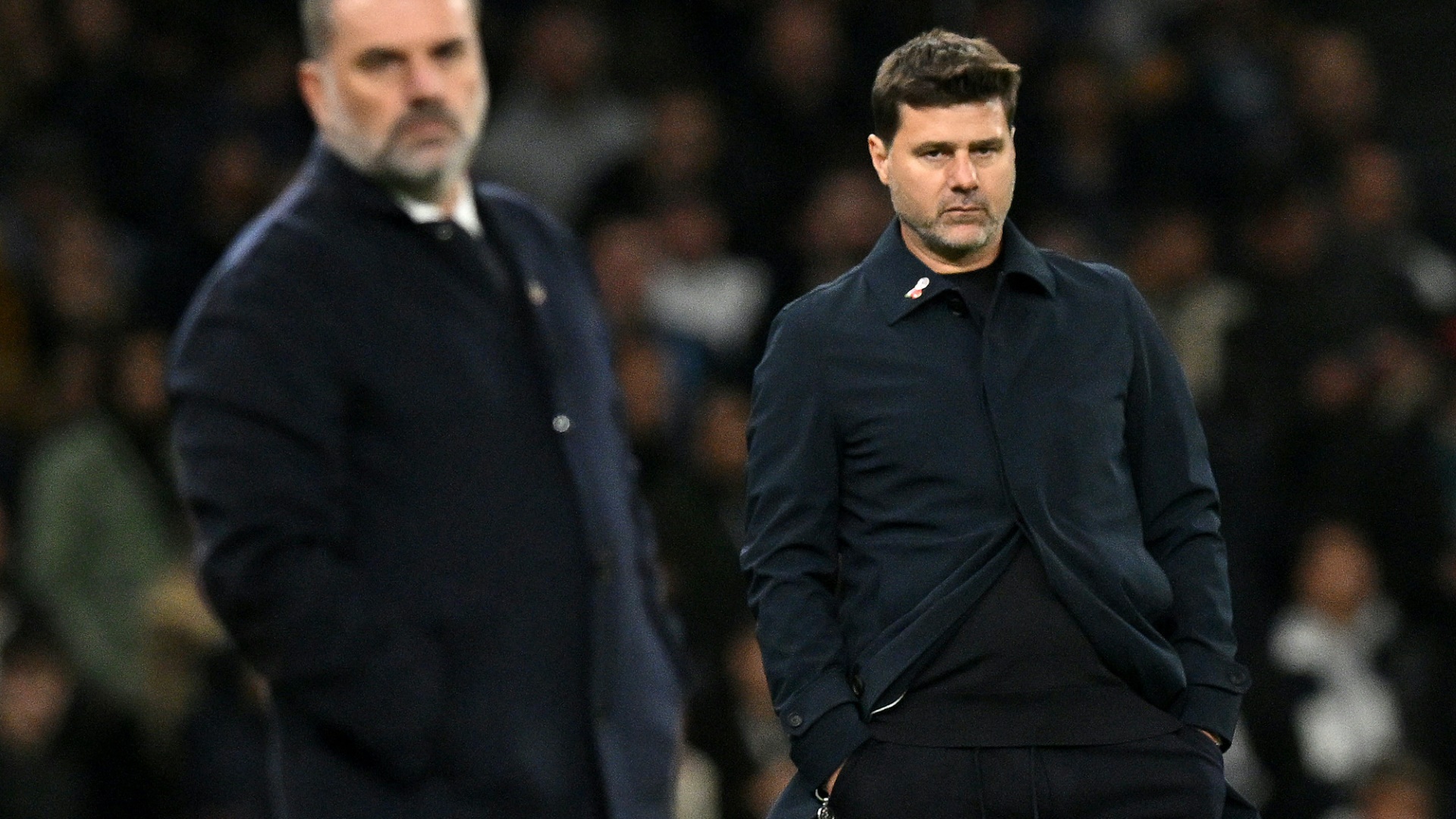 Skepsis an der Seitenlinie: Ange Postecoglou (l.) und Mauricio Pochettino