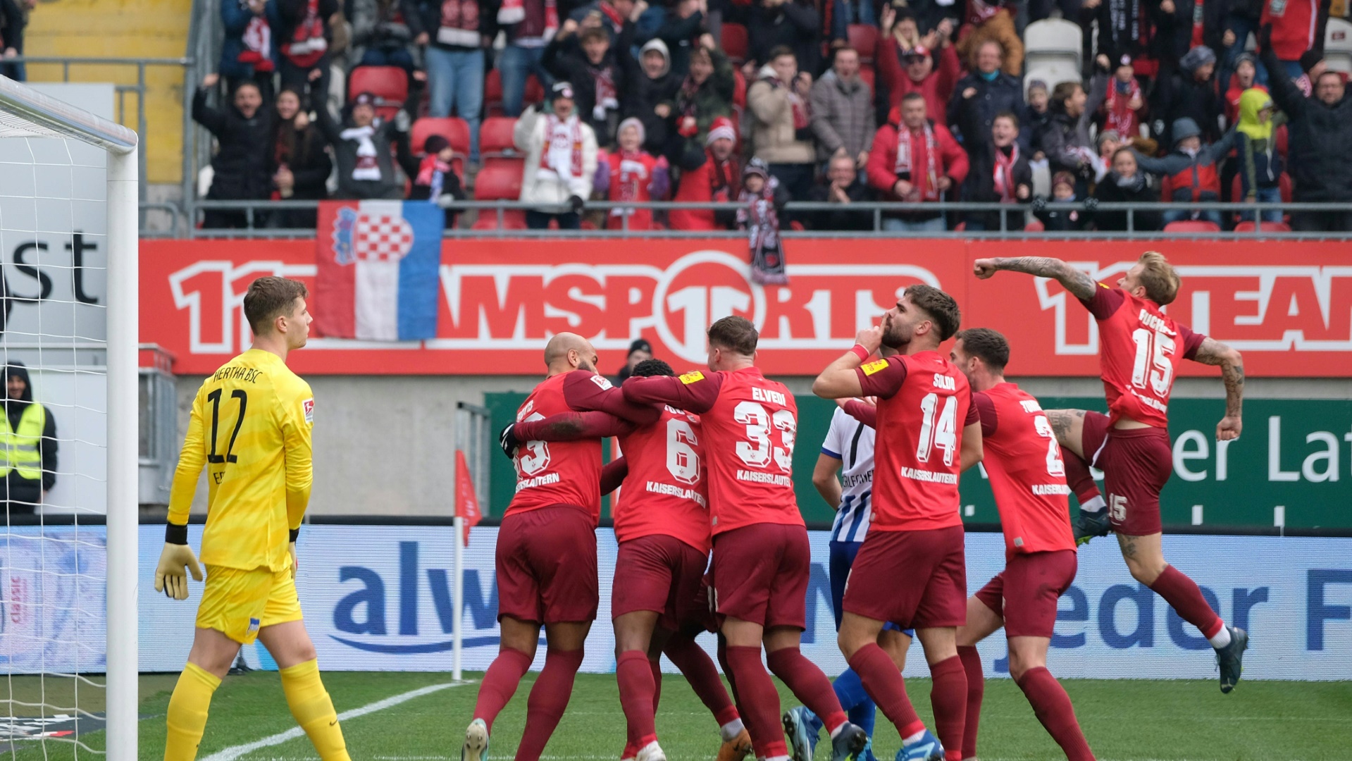 Torjubel beim 1. FC Kaiserslautern gegen Hertha BSC