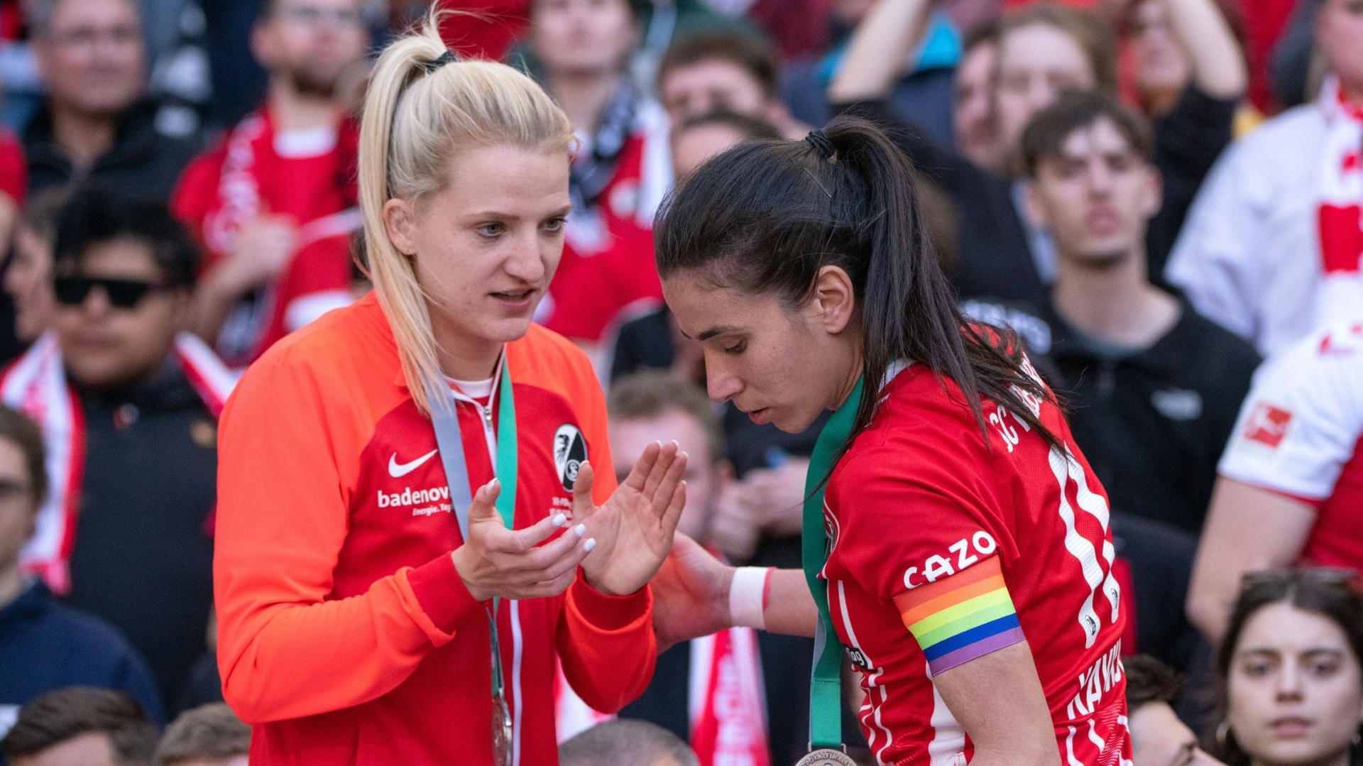 Fellhauer (l.) stand mit Freiburg zweimal im Pokalfinale