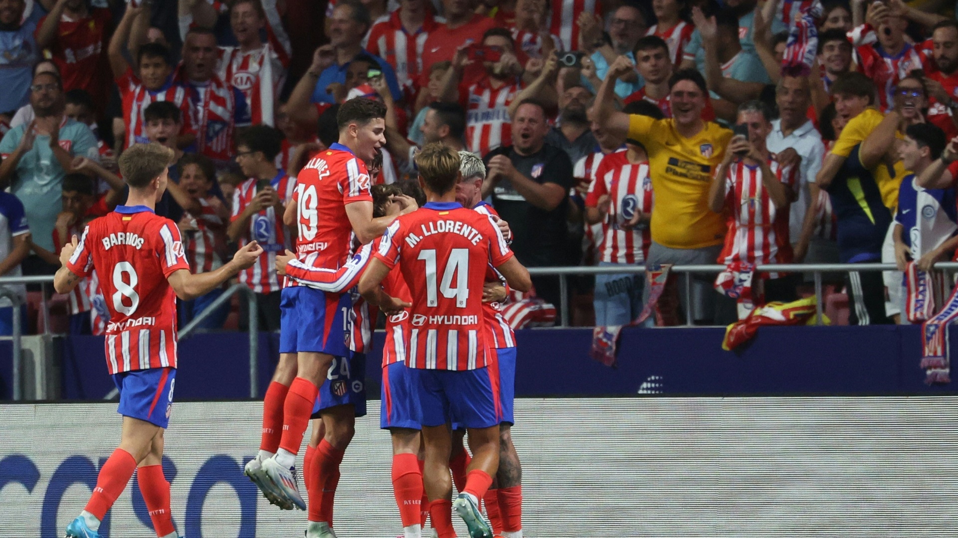 Atletico bejubelt den Treffer zum 1:0